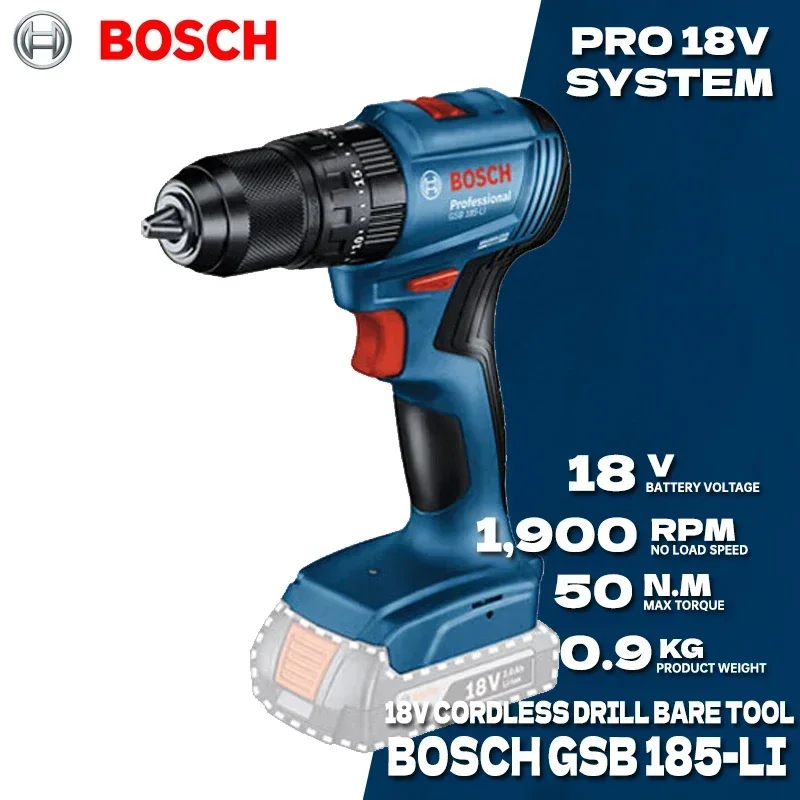 Bosch Drill Gsb 18V - BOSCH GSB 185-LI Bor Impak Tanpa